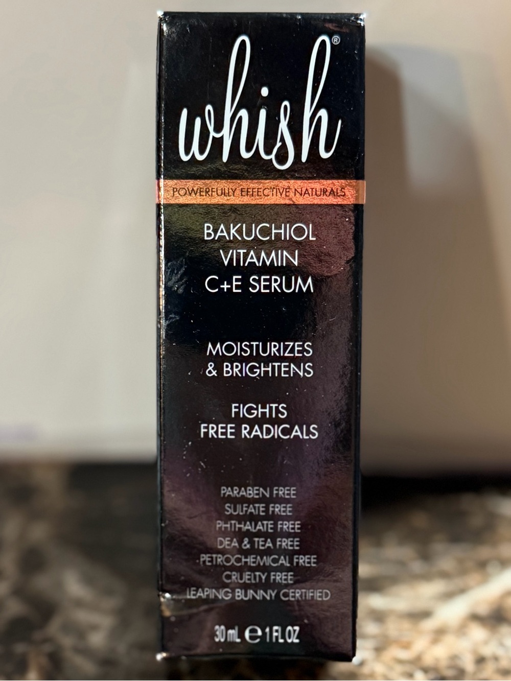 Whish Bakuchiol Vitamin C+E Serum Moisturizes & Brightens 30ml